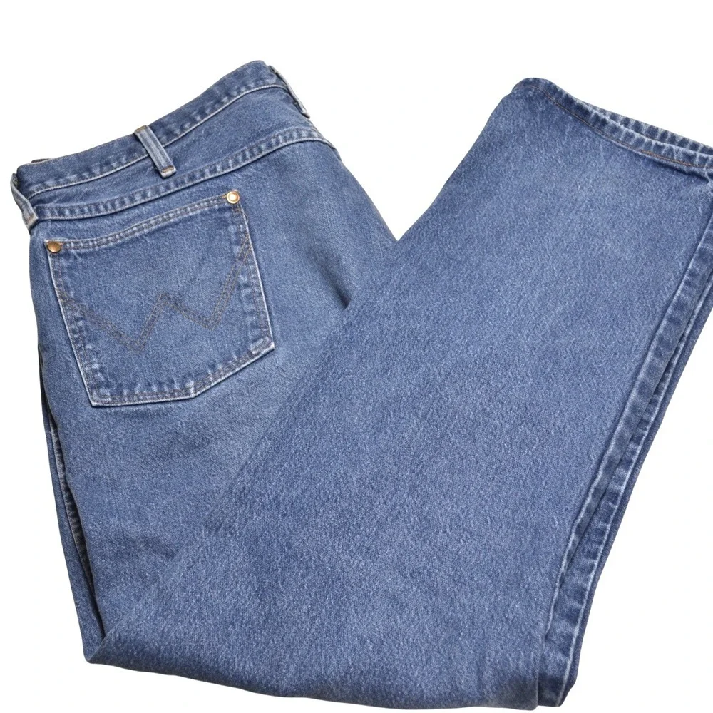 Wrangler Jeans Mens 42x30 Blue Good Straight Leg Denim Made in USA 805-0177 Work